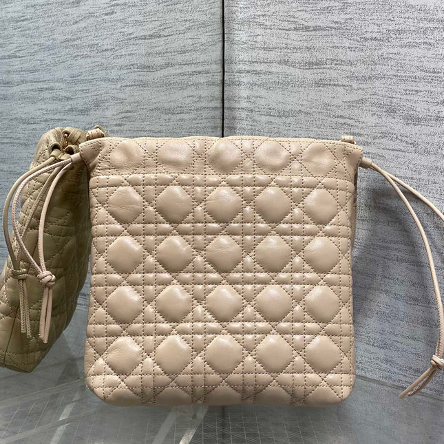 DIOR 26S ADIORABLE BUCKET BAG 20 IN BEIGE LAMBSKIN