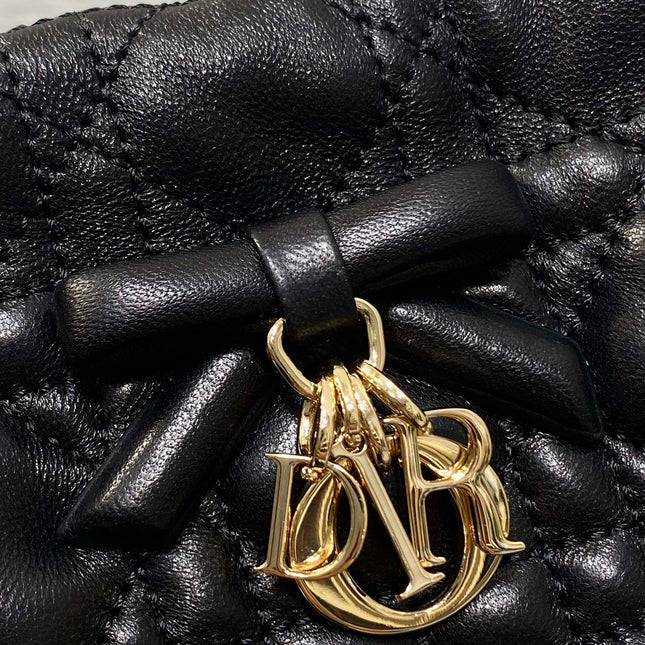 DIOR 26S ADIORABLE BUCKET BAG 20 IN BLACK LAMBSKIN