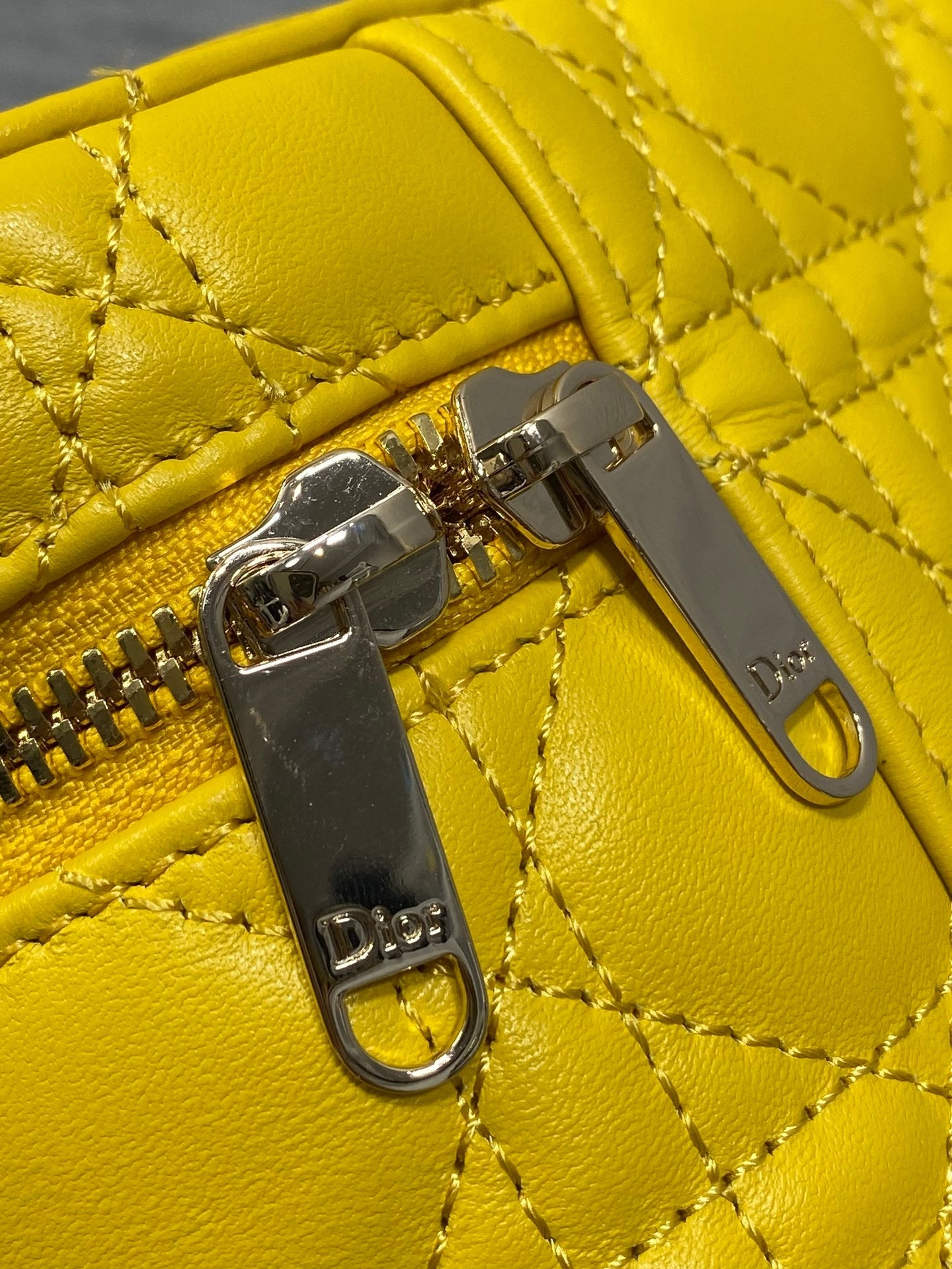 DIOR 26S MINI VANITY BAG 18 IN YELLOW LAMBSKIN