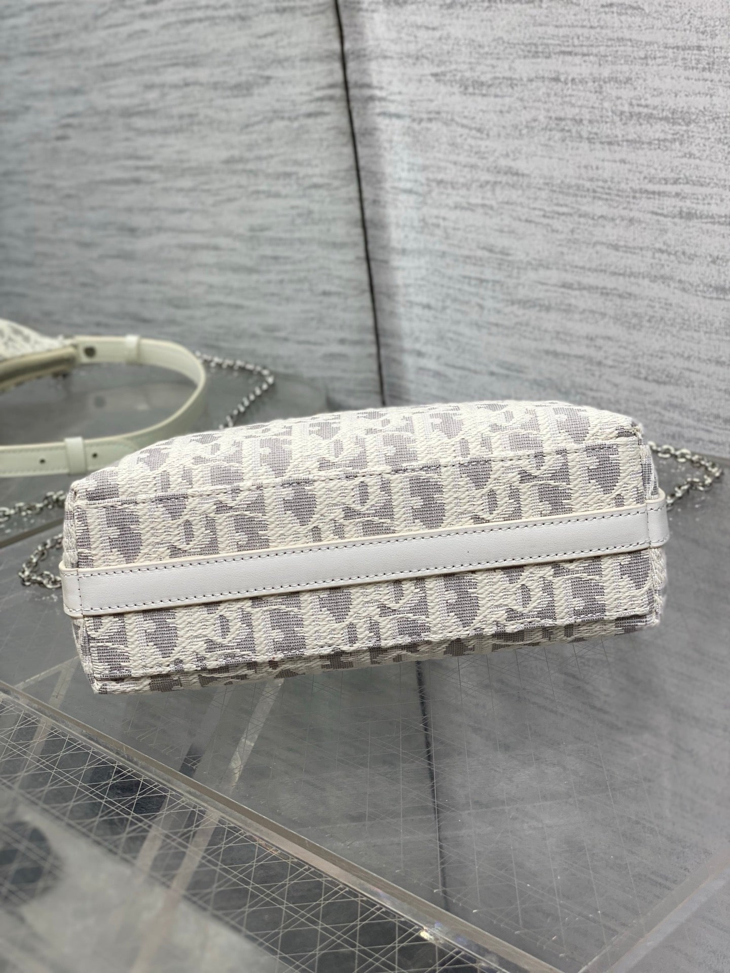 DIOR 26S MINI BAG 19 IN BEIGE OBLIQUE JACQUARD