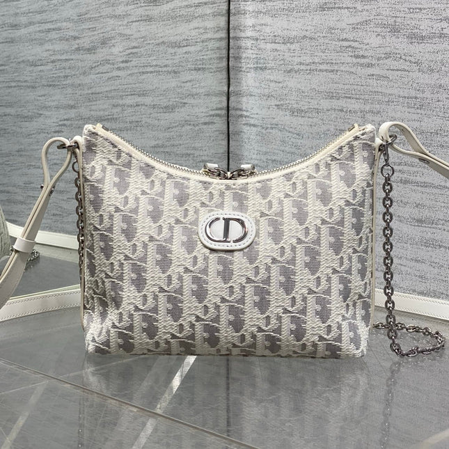 DIOR 26S MINI BAG 19 IN BEIGE OBLIQUE JACQUARD