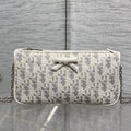 DIOR 26S PROMENADE BAG 22 IN BEIGE OBLIQUE JACQUARD