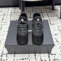 CHANEL 26S LACE-UP SNEAKERS IN BLACK SUEDE
