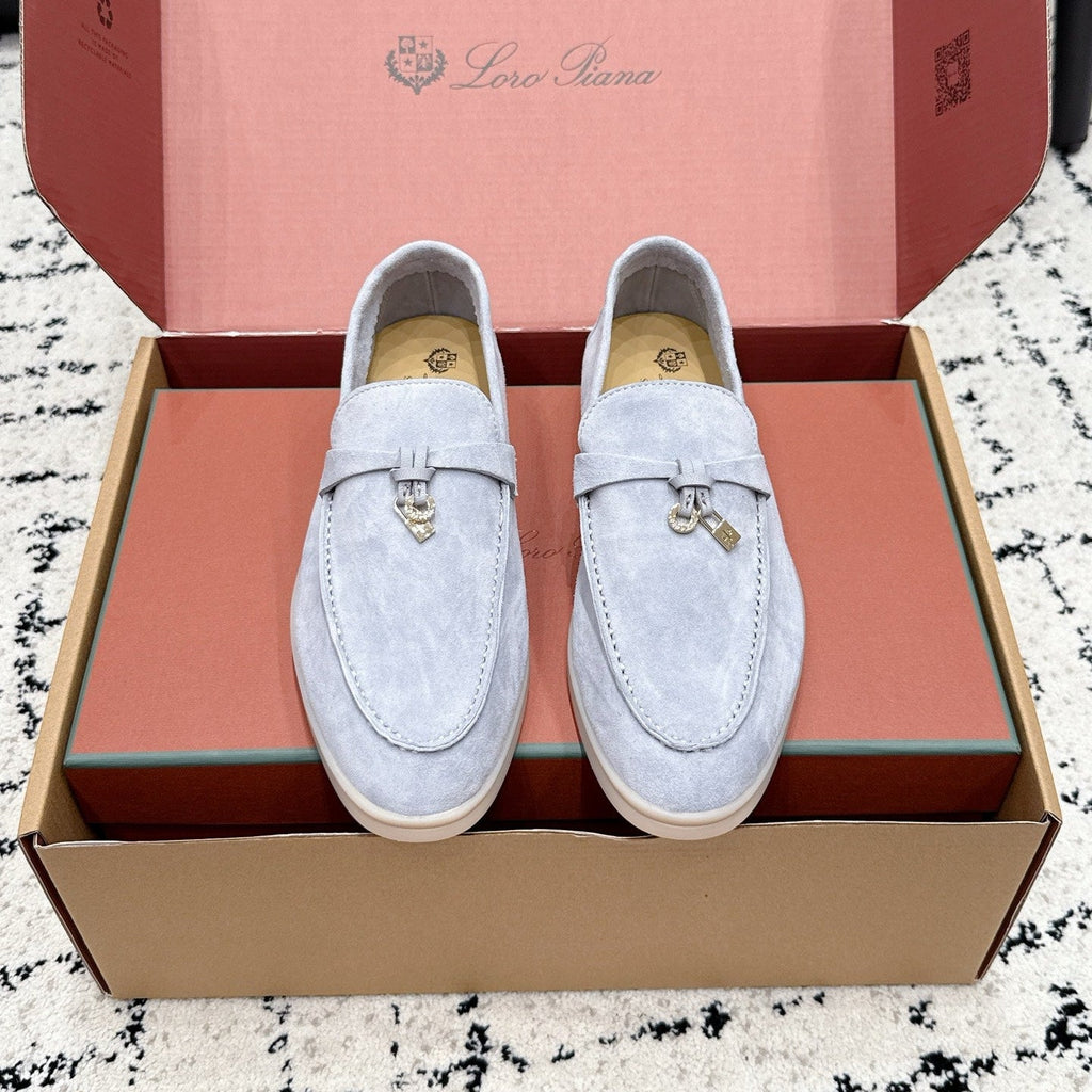 LP 26S SUMMER CHARMS WALK LOAFER IN LIGHT BLUE SUEDE GOLD HARDWARE