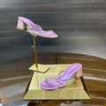 RENE CAOVILLA 26S HIGH-HEEL SANDALS 50 MM IN PURPLE LAMBSKIN