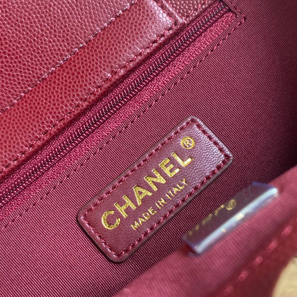 CHANEL 26S QUILTED LARGE SHOPPING TOTE 39 IN BURGUNDY RED CAVIAR CALFSKIN GOLD HARDWARE
