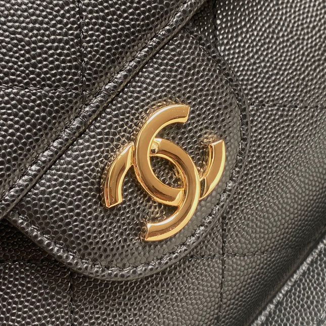 CHANEL 26S QUILTED LARGE SHOPPING TOTE 39 IN BLACK CAVIAR CALFSKIN GOLD HARDWARE