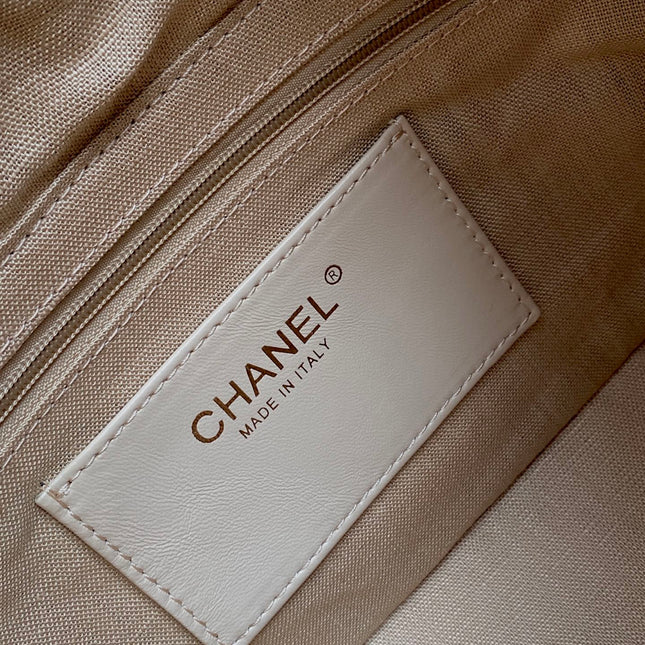 CHANEL 26S QUILTED HOBO LARGE BAG 35 IN CARAMEL BROWN CALFSKIN GOLD HARDWARE