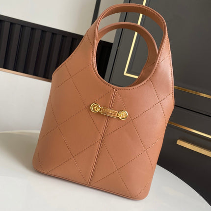 CHANEL 26S QUILTED HOBO BAG 27 IN CARAMEL BROWN CALFSKIN GOLD HARDWARE