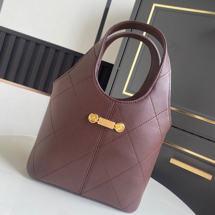 CHANEL 26S QUILTED HOBO BAG 27 IN BURGUNDY RED CALFSKIN GOLD HARDWARE