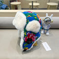 TRAPPER HAT IN COLORFUL VELVET AND RABBIT FUR 416388
