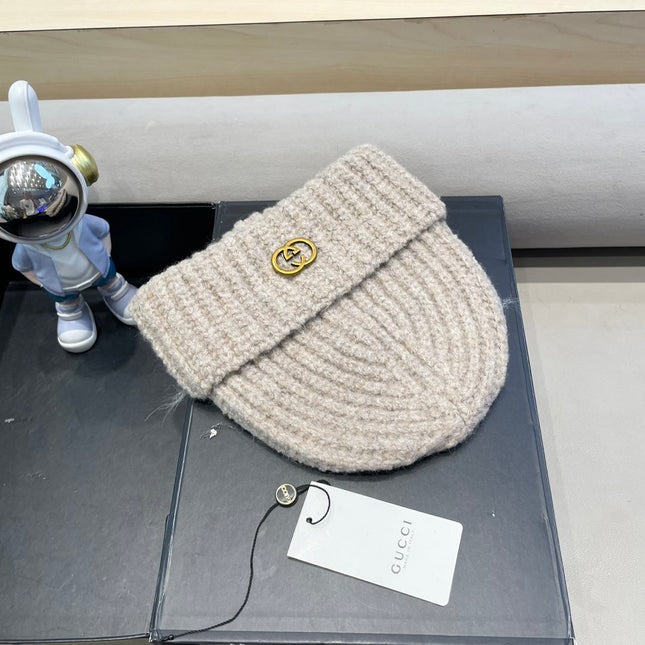 BEANIE HAT IN ECRU BEIGE WOOL 428125