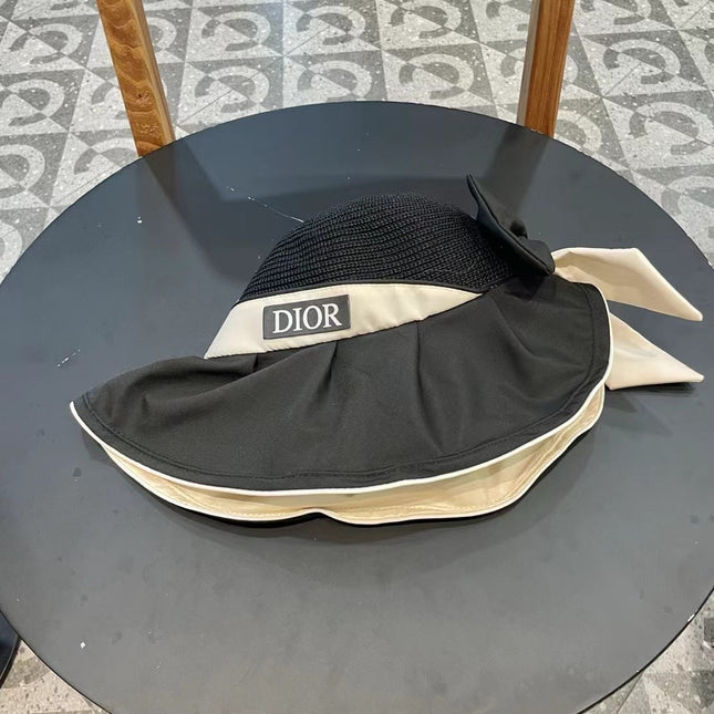 DIOR 26S MESH WIDE-BRIM HAT WITH BOW STYLE 34