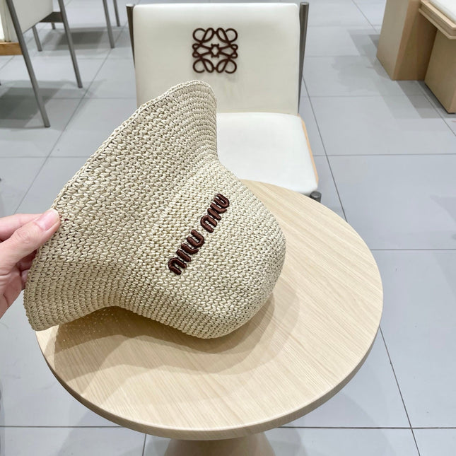 MIUMIU RAFFIA BUCKET HAT STYLE 70