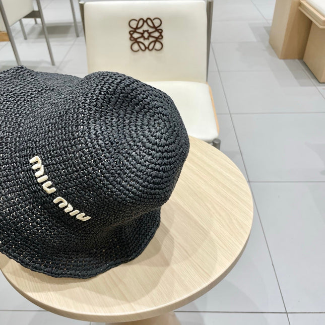 MIUMIU RAFFIA BUCKET HAT STYLE 71