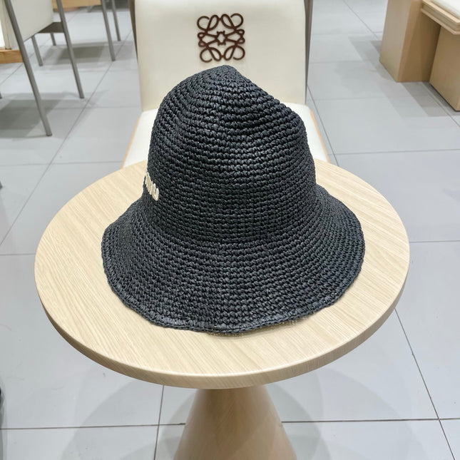 MIUMIU RAFFIA BUCKET HAT STYLE 71