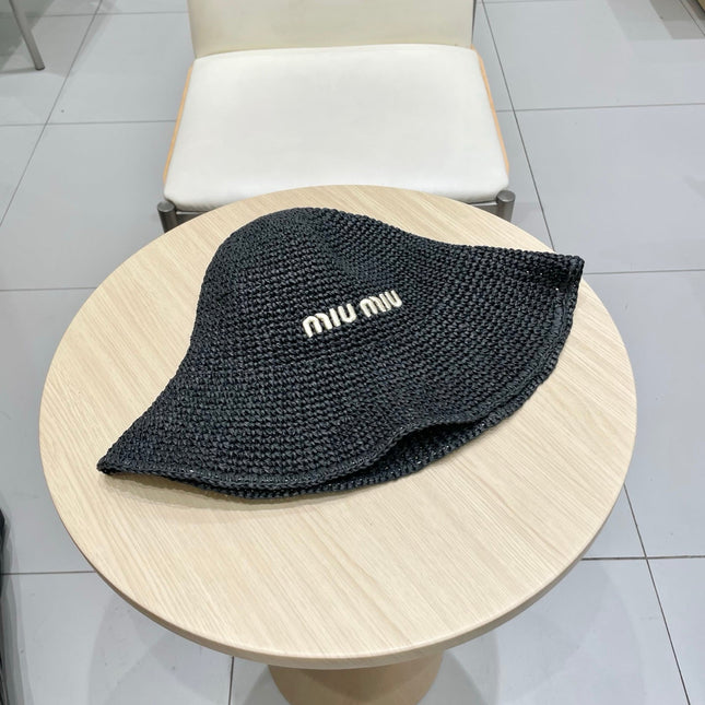 MIUMIU RAFFIA BUCKET HAT STYLE 71