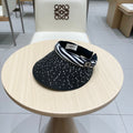 VISOR HAT MODEL 652215 IN BLACK WOVEN STRAW
