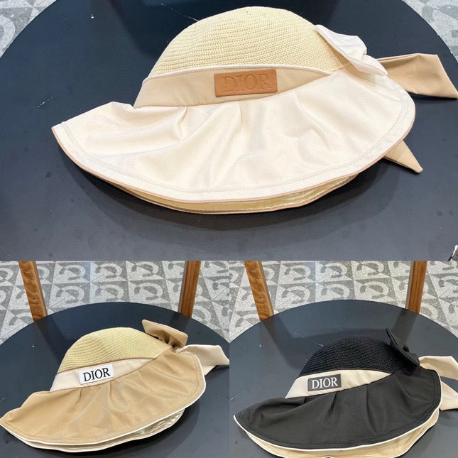 DIOR 26S MESH WIDE-BRIM HAT WITH BOW STYLE 34