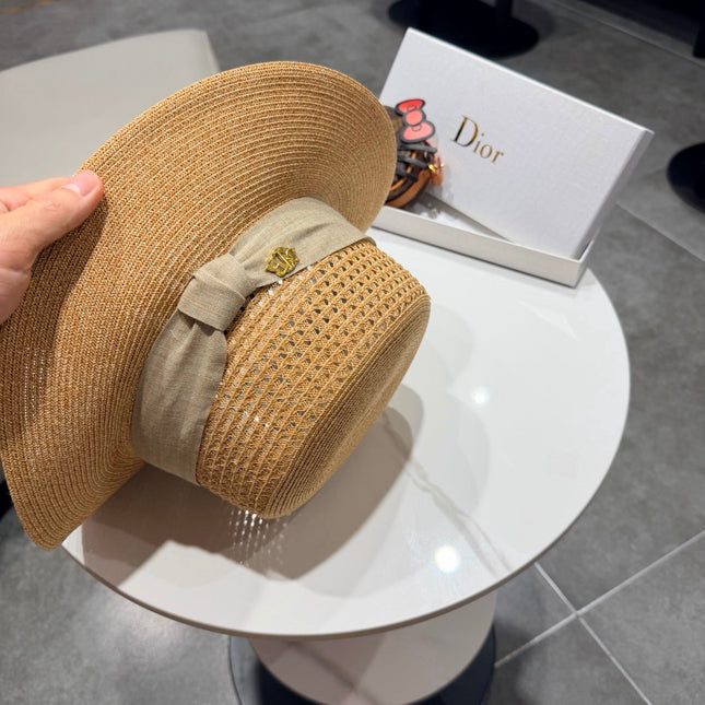 DIOR 26S FLAT-BRIM STRAW HAT STYLE 43
