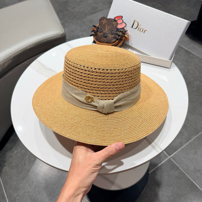 DIOR 26S FLAT-BRIM STRAW HAT STYLE 43