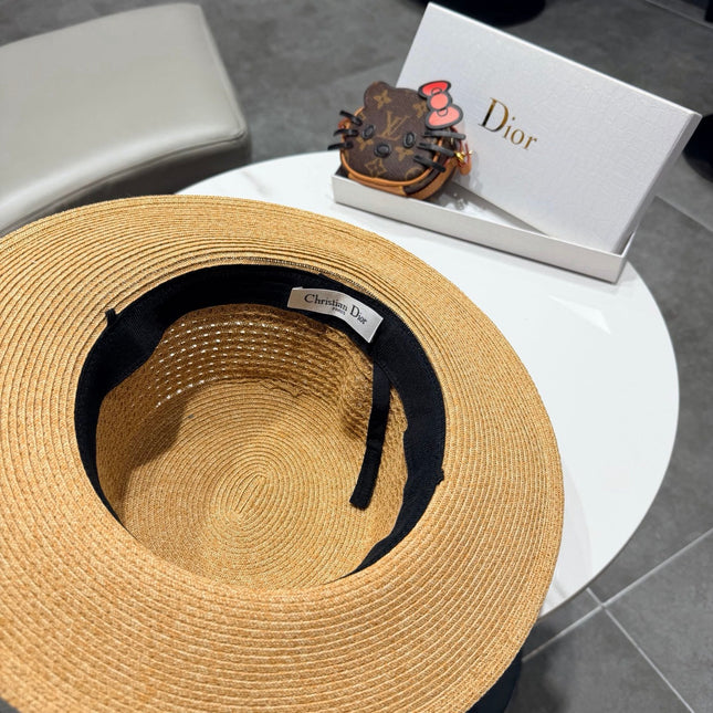 DIOR 26S FLAT-BRIM STRAW HAT STYLE 43
