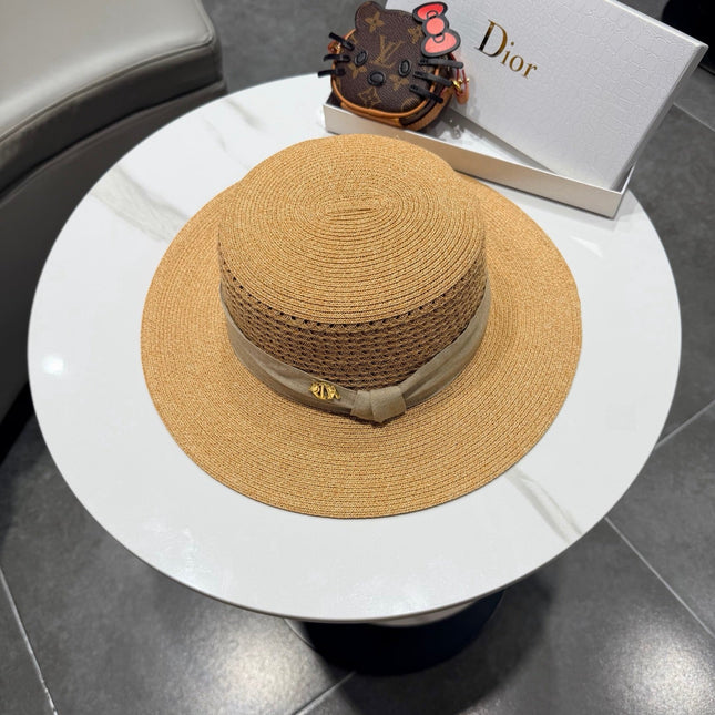 DIOR 26S FLAT-BRIM STRAW HAT STYLE 43