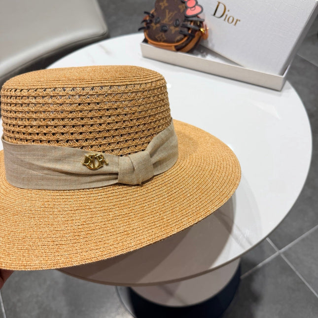 DIOR 26S FLAT-BRIM STRAW HAT STYLE 43