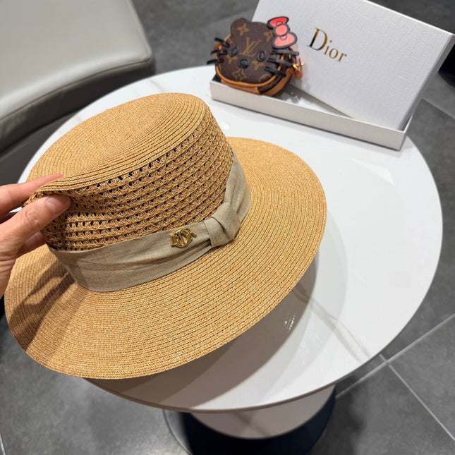 DIOR 26S FLAT-BRIM STRAW HAT STYLE 43