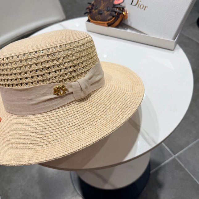 DIOR 26S FLAT-BRIM STRAW HAT STYLE 42