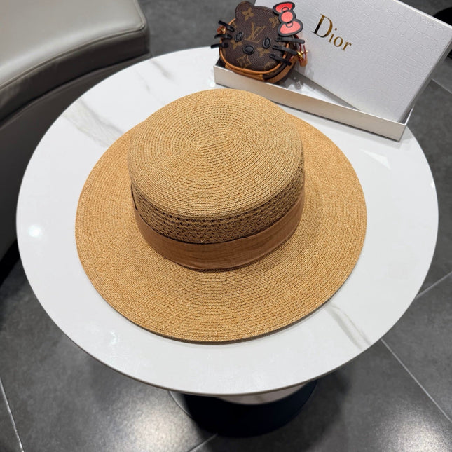 DIOR 26S FLAT-BRIM STRAW HAT STYLE 41