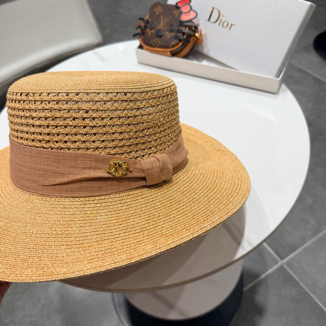 DIOR 26S FLAT-BRIM STRAW HAT STYLE 41