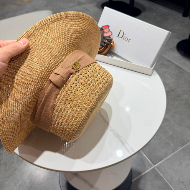 DIOR 26S FLAT-BRIM STRAW HAT STYLE 41