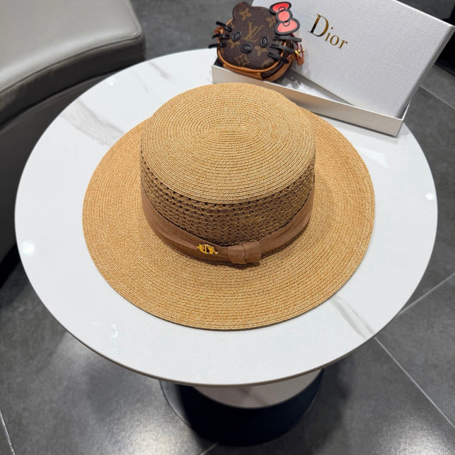 DIOR 26S FLAT-BRIM STRAW HAT STYLE 41