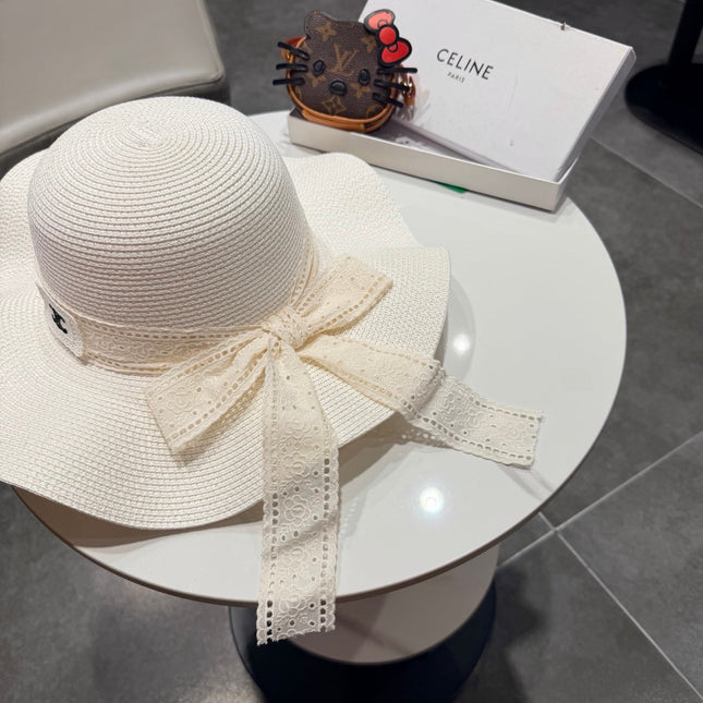 CELINE 26S STRAW WIDE BRIM HAT STYLE 75