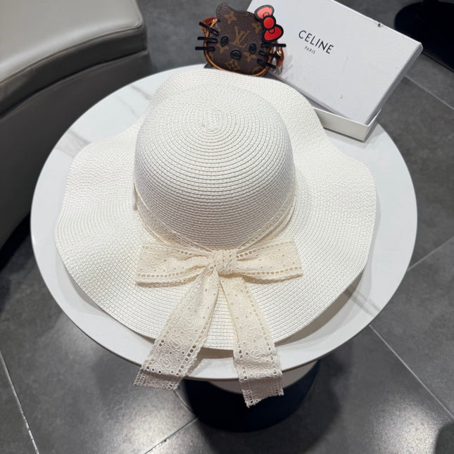 CELINE 26S STRAW WIDE BRIM HAT STYLE 75