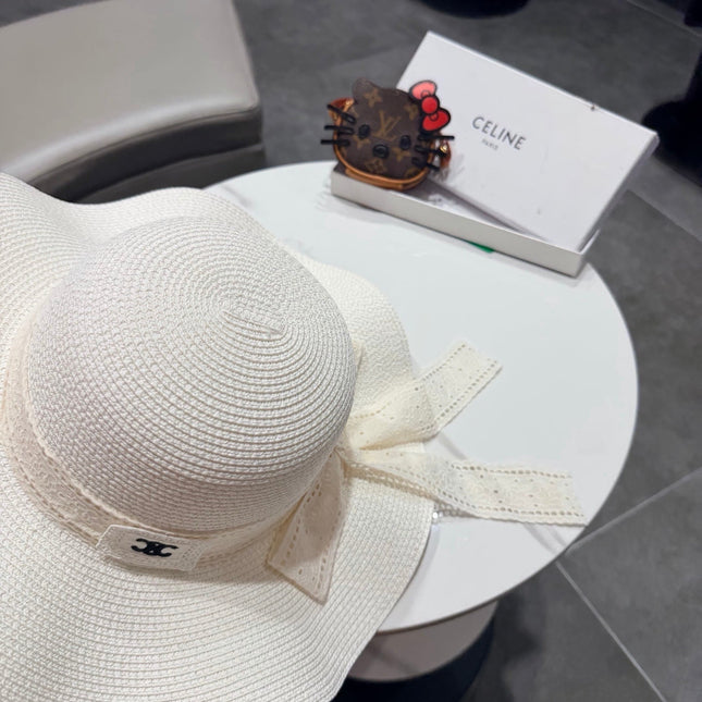 CELINE 26S STRAW WIDE BRIM HAT STYLE 75