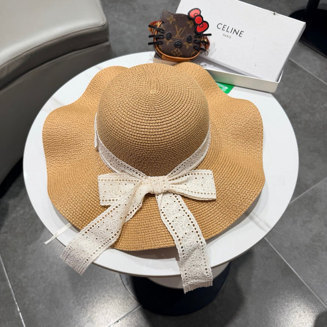 CELINE 26S STRAW WIDE BRIM HAT STYLE 74