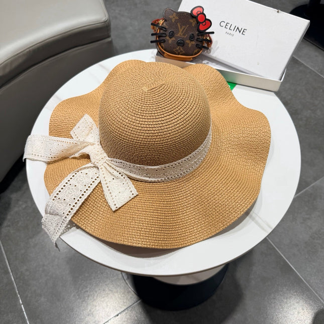 CELINE 26S STRAW WIDE BRIM HAT STYLE 74
