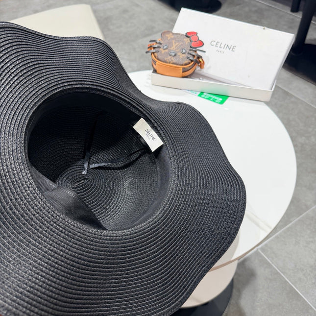 CELINE 26S STRAW WIDE BRIM HAT STYLE 73