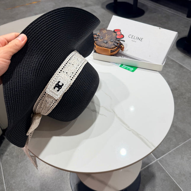 CELINE 26S STRAW WIDE BRIM HAT STYLE 73