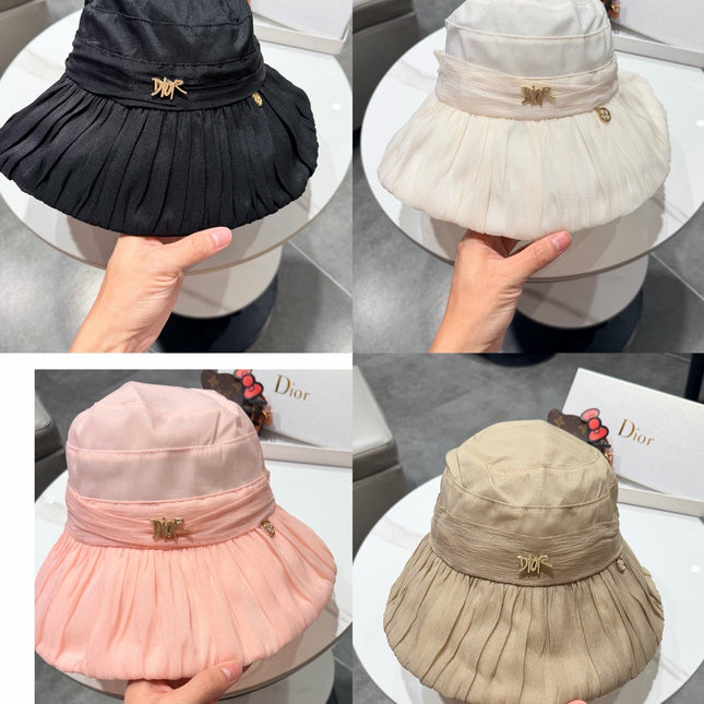 DIOR 26S PLEATED WIDE-BRIM BUCKET HAT STYLE 14