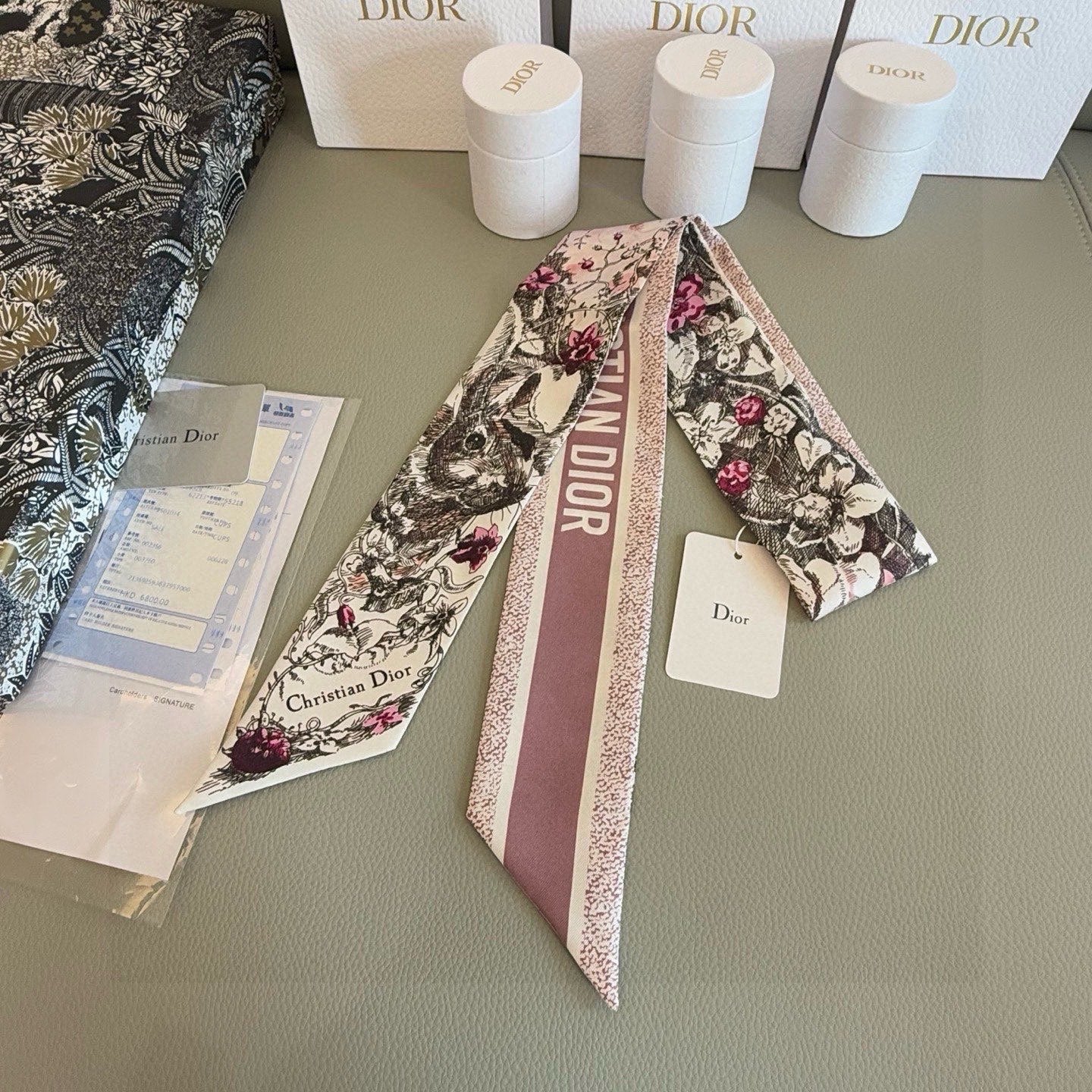 DIOR 26S SCARF 100CM IN SILK 293698