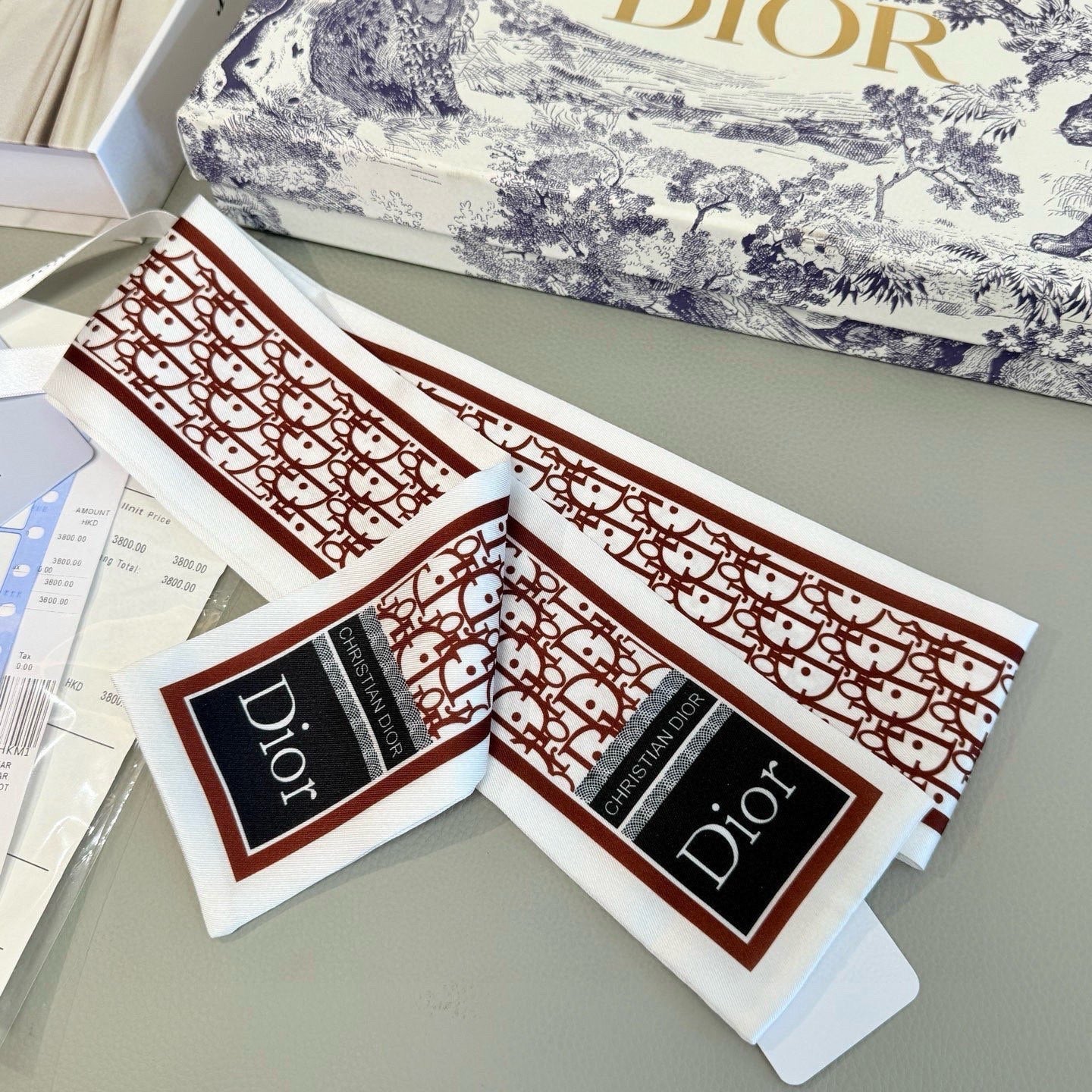 DIOR 26S SCARF 100CM IN SILK 316476