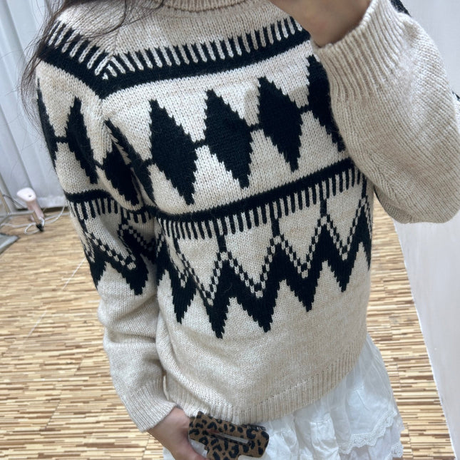 DIOR 25S PATTERNED TURTLENECK SWEATER 719