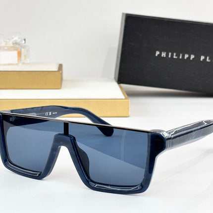 PHILIPP PLEIN 26S RECTANGULAR SHIELD SUNGLASSES IN ACETATE