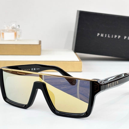 PHILIPP PLEIN 26S RECTANGULAR SHIELD SUNGLASSES IN ACETATE