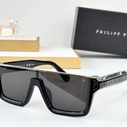 PHILIPP PLEIN 26S RECTANGULAR SHIELD SUNGLASSES IN ACETATE