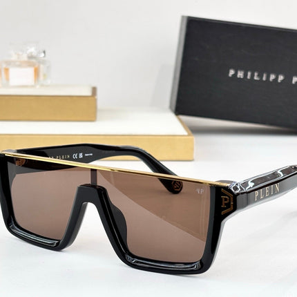 PHILIPP PLEIN 26S RECTANGULAR SHIELD SUNGLASSES IN ACETATE