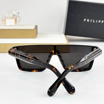 PHILIPP PLEIN 26S RECTANGULAR SHIELD SUNGLASSES IN ACETATE